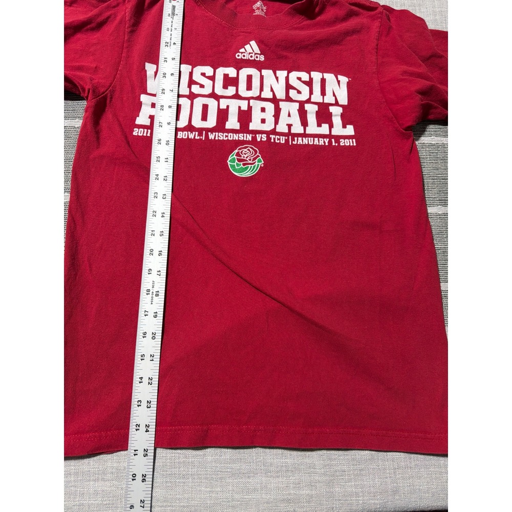 Adidas Wisconsin Football 2011 Rose Bowl Wisconsin vs TCU T Shirt Mens - Picture 2 of 5